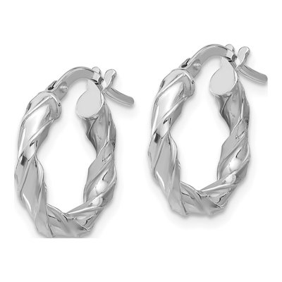 Sterling Silver 19mm Twisted Hoop Earrings – view 3
