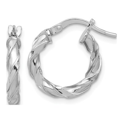 Sterling Silver 19mm Twisted Hoop Earrings