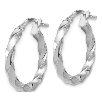 Sterling Silver 22mm Twisted Hoop Earrings – view 3