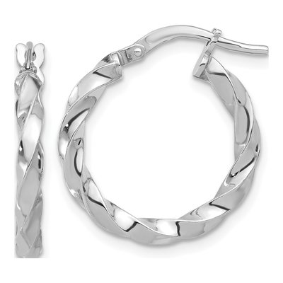 Sterling Silver 22mm Twisted Hoop Earrings