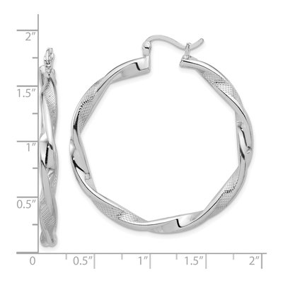 Sterling Silver 45mm Twisted Hoop Earrings – view 5