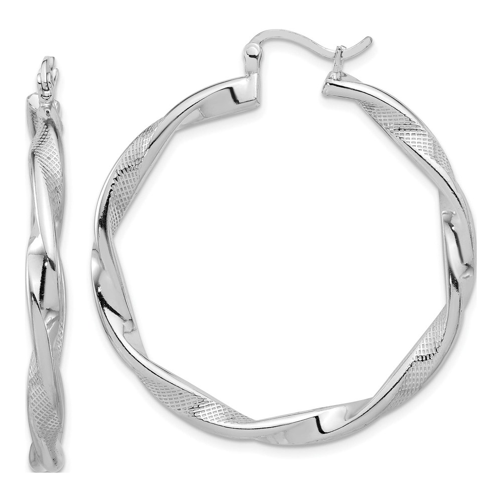 Sterling Silver Twisted Hoop Earrings