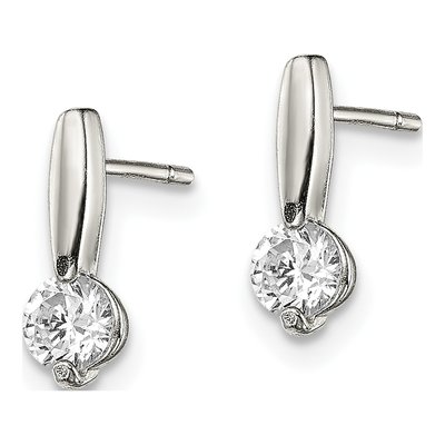 Sterling Silver 4.5mm Round CZ Stud Earrings – view 3