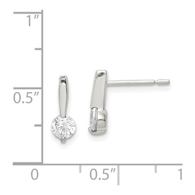 Sterling Silver 4.5mm Round CZ Stud Earrings – view 5