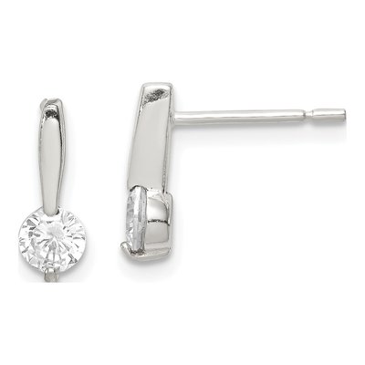 Sterling Silver 4.5mm Round CZ Stud Earrings