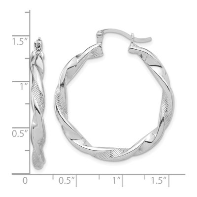 Sterling Silver 37mm Twisted Hoop Earrings – view 5
