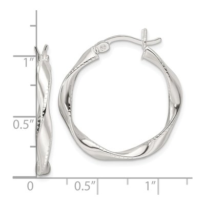 Sterling Silver 28mm Twisted Hoop Earrings – view 5