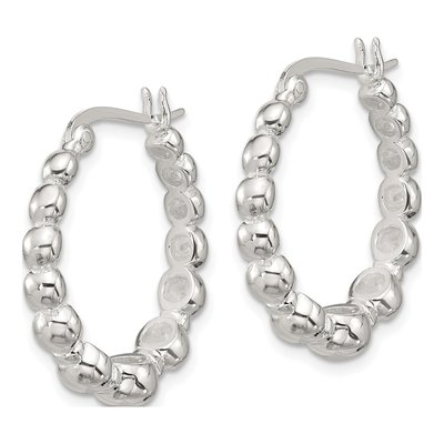 Sterling Silver 26mm Graduated Hoop Earrings – view 3