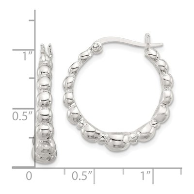 Sterling Silver 26mm Graduated Hoop Earrings – view 5