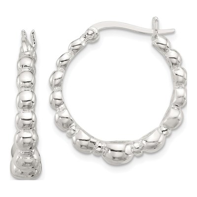 Sterling Silver 26mm Graduated Hoop Earrings