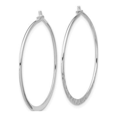 Sterling Silver 30mm Hammered Round Hoop Earrings – view 3