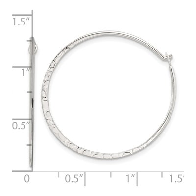 Sterling Silver 30mm Hammered Round Hoop Earrings – view 5
