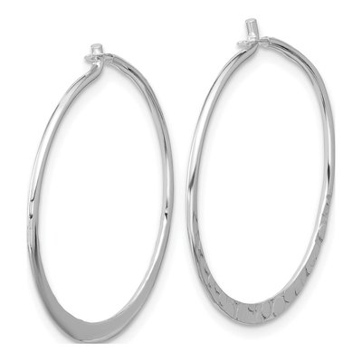 Sterling Silver 25mm Hammered Round Hoop Earrings – view 3