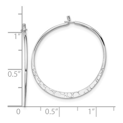 Sterling Silver 25mm Hammered Round Hoop Earrings – view 5