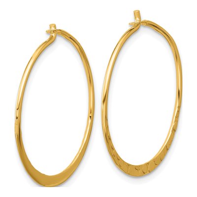 Gold-Tone Hammered Hoop Earrings | Sterling Silver – view 3