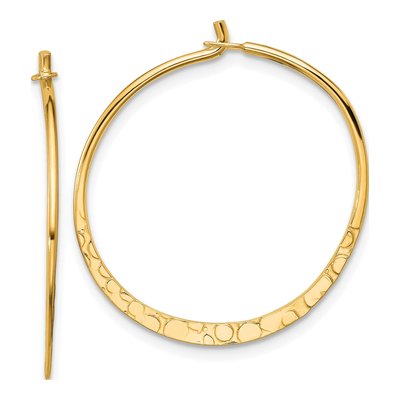 Gold-Plated Sterling Silver 28mm Hammered Hoop Earrings
