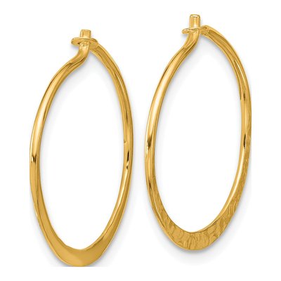 Gold-Plated Sterling Silver 22mm Hammered Hoop Earrings – view 3