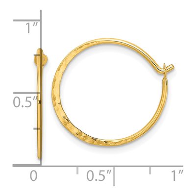 Gold-Plated Sterling Silver 22mm Hammered Hoop Earrings – view 5