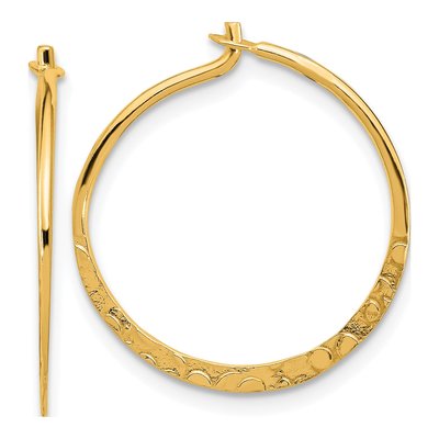Gold-Plated Sterling Silver 22mm Hammered Hoop Earrings