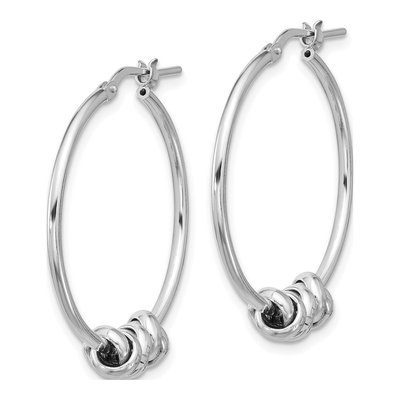 Sterling Silver Love Knot Hoop Earrings – view 3
