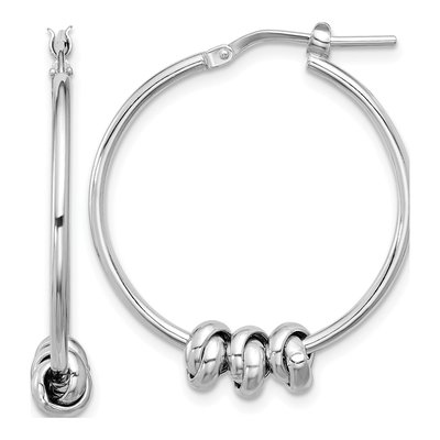Sterling Silver Love Knot Hoop Earrings