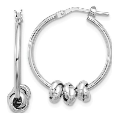 Sterling Silver Love Knot Hoop Earrings