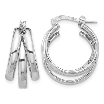 Sterling Silver 23mm Triple Hoop Earrings