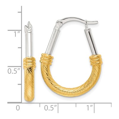 Gold-Plated Sterling Silver 27mm Fancy Hoop Earrings – view 5