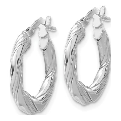Sterling Silver 20mm Twisted Hoop Earrings – view 3