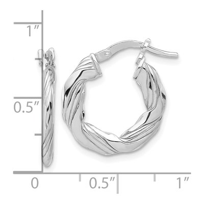 Sterling Silver 20mm Twisted Hoop Earrings – view 5