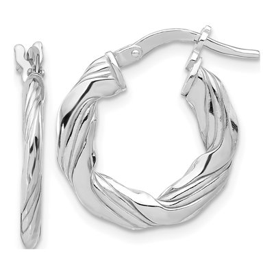 Sterling Silver 20mm Twisted Hoop Earrings