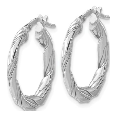 Sterling Silver 23mm Twisted Hoop Earrings – view 3