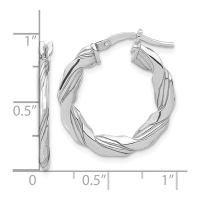 Sterling Silver 23mm Twisted Hoop Earrings – view 5