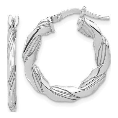 Sterling Silver 23mm Twisted Hoop Earrings