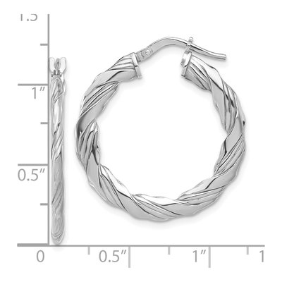 Sterling Silver 28mm Twisted Hoop Earrings – view 5