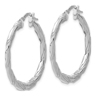 Sterling Silver 34mm Twisted Hoop Earrings – view 3