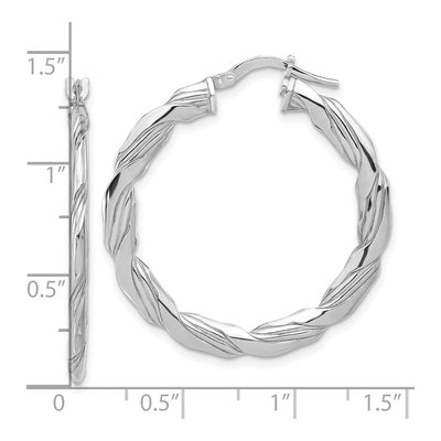 Sterling Silver 34mm Twisted Hoop Earrings – view 5