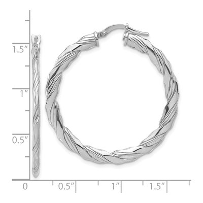 Sterling Silver 39mm Twisted Hoop Earrings – view 5