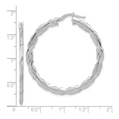 Sterling Silver 43mm Twisted Hoop Earrings – view 5