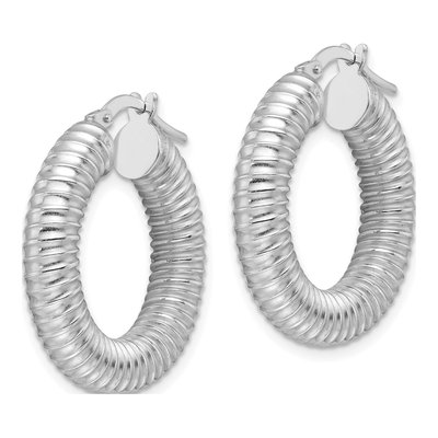 Sterling Silver 26mm Hoop Earrings – view 3