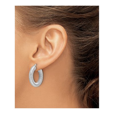 Sterling Silver 26mm Hoop Earrings – view 4