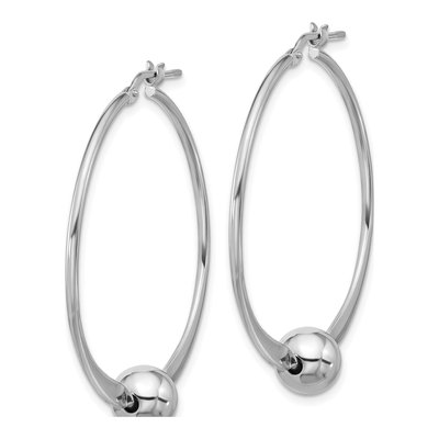 Sterling Silver 42mm Large Round Hoop Earrings – view 3
