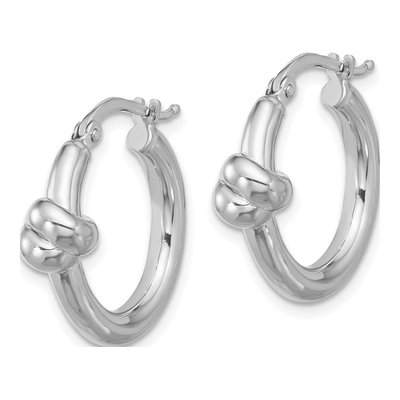 Sterling Silver 22mm Knot Hoop Earrings – view 3