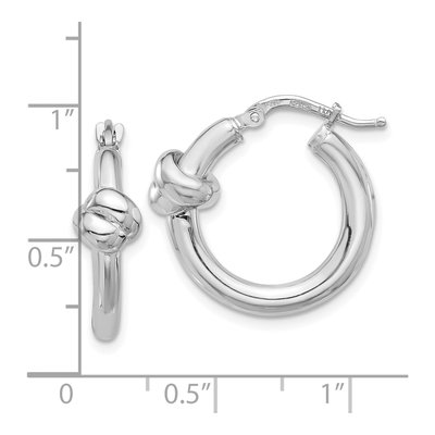 Sterling Silver 22mm Knot Hoop Earrings – view 5