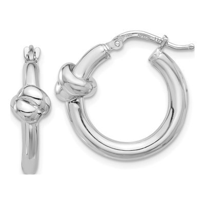 Sterling Silver 22mm Knot Hoop Earrings