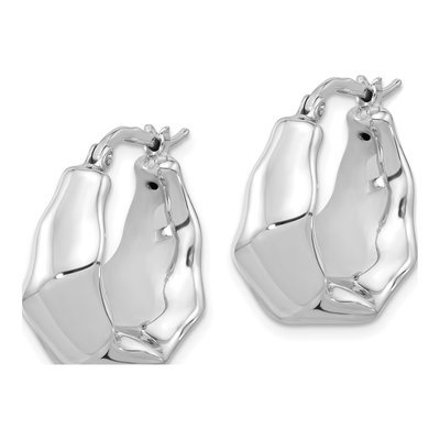 Sterling Silver 22mm Tapered Hoop Earrings – view 3