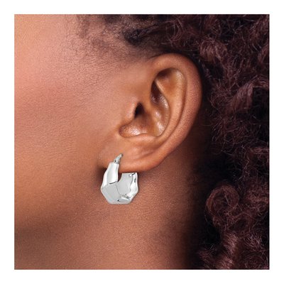 Sterling Silver 22mm Tapered Hoop Earrings – view 4