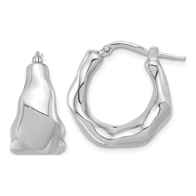 Sterling Silver 22mm Tapered Hoop Earrings