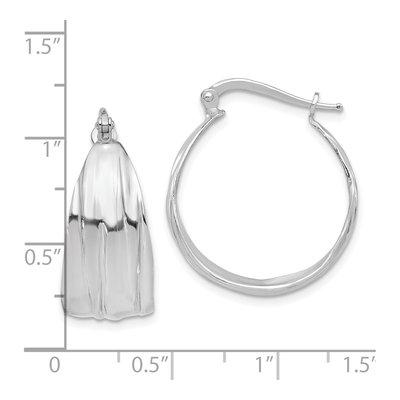 Sterling Silver 26mm Textured Round Hoop Earrings – view 5
