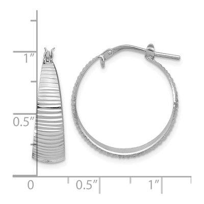 Sterling Silver 24mm Polish Tapered Lg Round Hoop Earrings – view 5